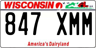 WI license plate 847XMM