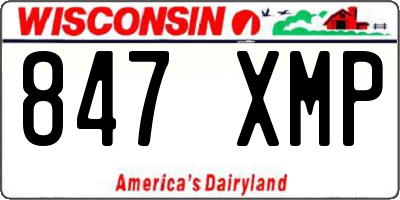 WI license plate 847XMP