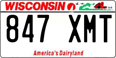 WI license plate 847XMT
