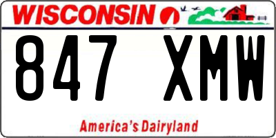 WI license plate 847XMW