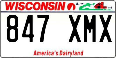 WI license plate 847XMX