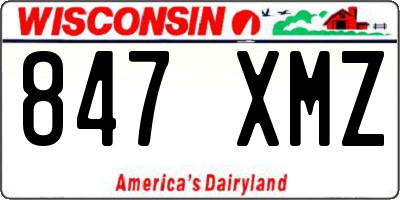 WI license plate 847XMZ