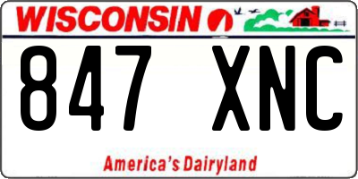 WI license plate 847XNC