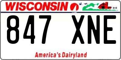 WI license plate 847XNE