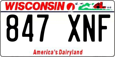 WI license plate 847XNF