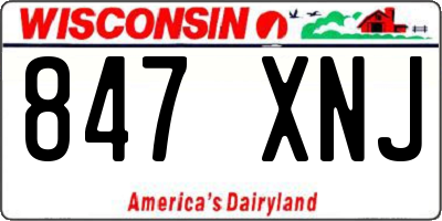 WI license plate 847XNJ