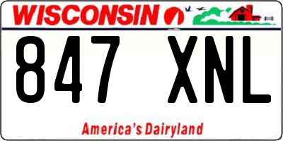 WI license plate 847XNL