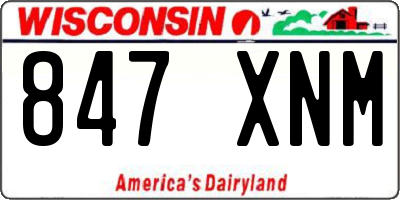 WI license plate 847XNM