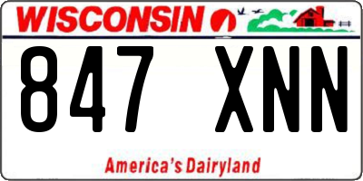 WI license plate 847XNN