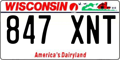 WI license plate 847XNT