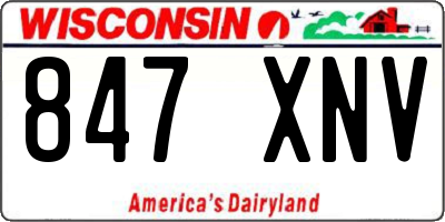 WI license plate 847XNV