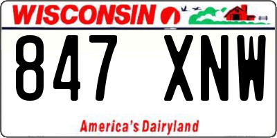 WI license plate 847XNW