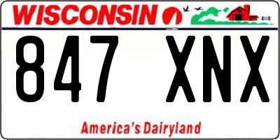 WI license plate 847XNX