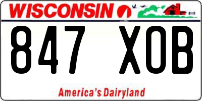 WI license plate 847XOB
