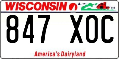WI license plate 847XOC