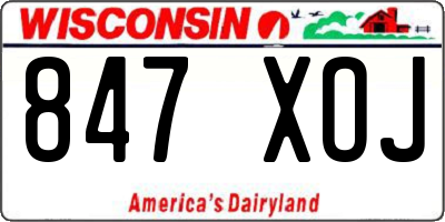 WI license plate 847XOJ