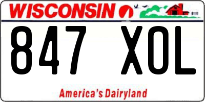 WI license plate 847XOL