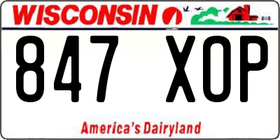 WI license plate 847XOP