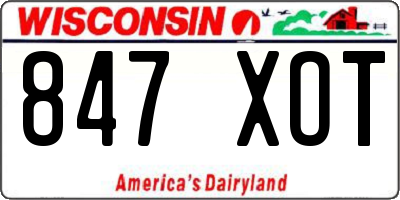 WI license plate 847XOT