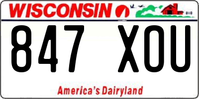 WI license plate 847XOU