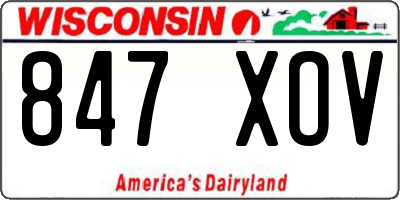 WI license plate 847XOV