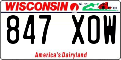 WI license plate 847XOW