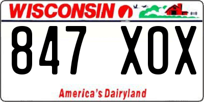 WI license plate 847XOX
