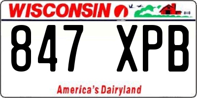 WI license plate 847XPB