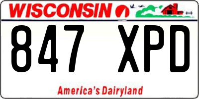WI license plate 847XPD