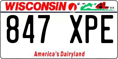 WI license plate 847XPE