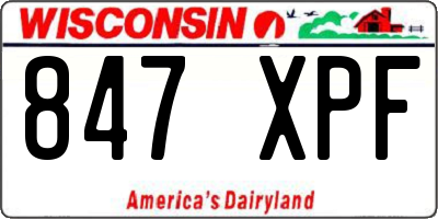 WI license plate 847XPF