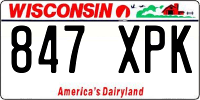 WI license plate 847XPK