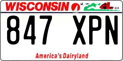 WI license plate 847XPN