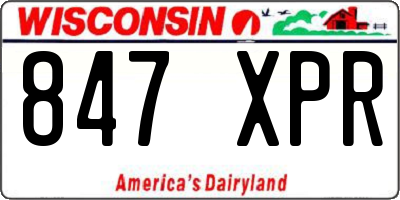 WI license plate 847XPR