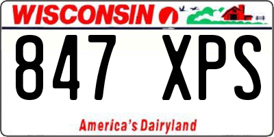 WI license plate 847XPS