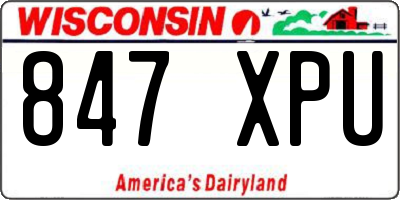 WI license plate 847XPU