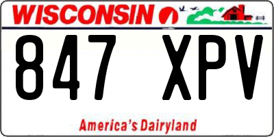 WI license plate 847XPV