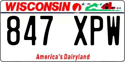 WI license plate 847XPW