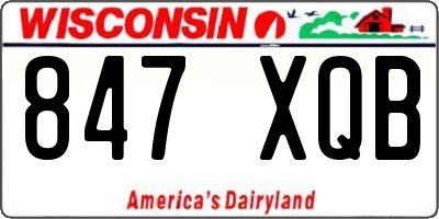 WI license plate 847XQB