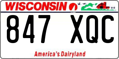 WI license plate 847XQC
