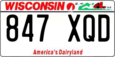 WI license plate 847XQD