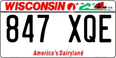 WI license plate 847XQE