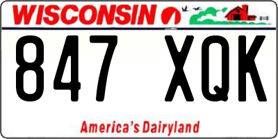 WI license plate 847XQK