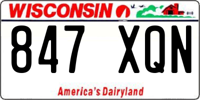 WI license plate 847XQN