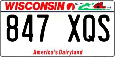 WI license plate 847XQS