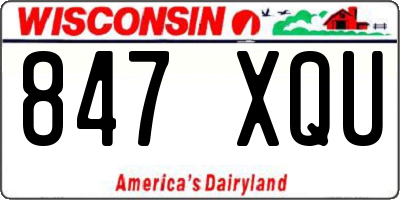 WI license plate 847XQU
