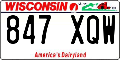 WI license plate 847XQW