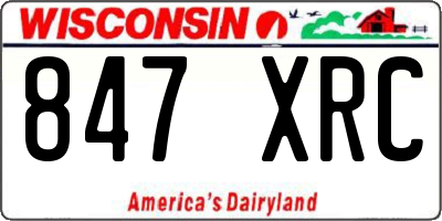 WI license plate 847XRC