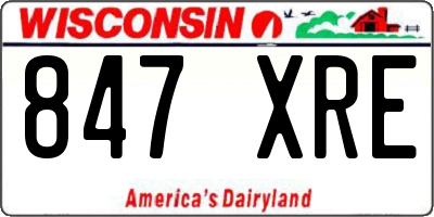 WI license plate 847XRE