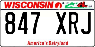 WI license plate 847XRJ